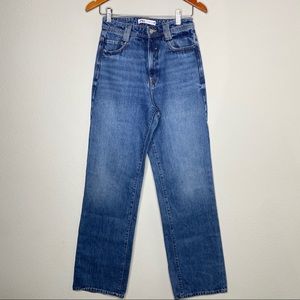 ZARA Women's Wide Leg High Rise Full Length Mom Denim Jeans Size 6 EUC
